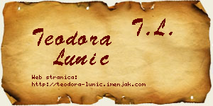 Teodora Lunić vizit kartica